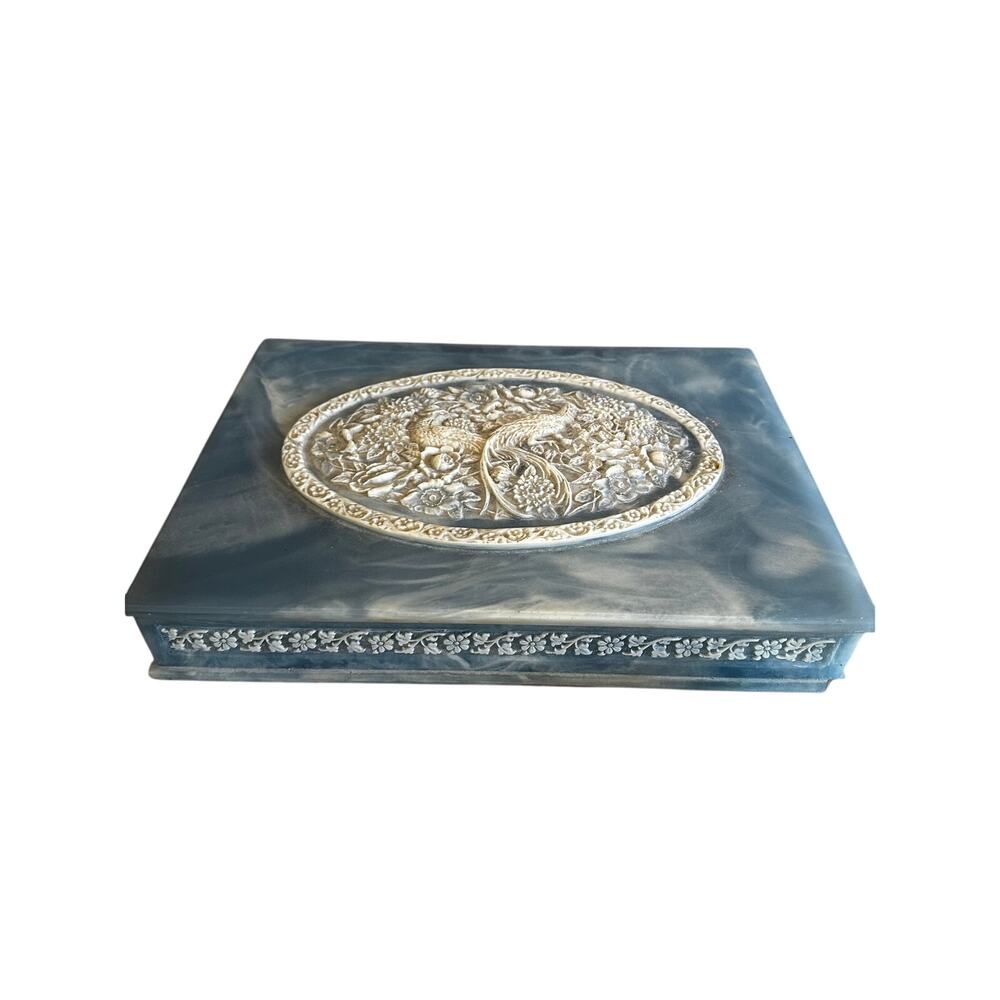1970s Stone Incolay “Birds of Paradise” Cameo Box